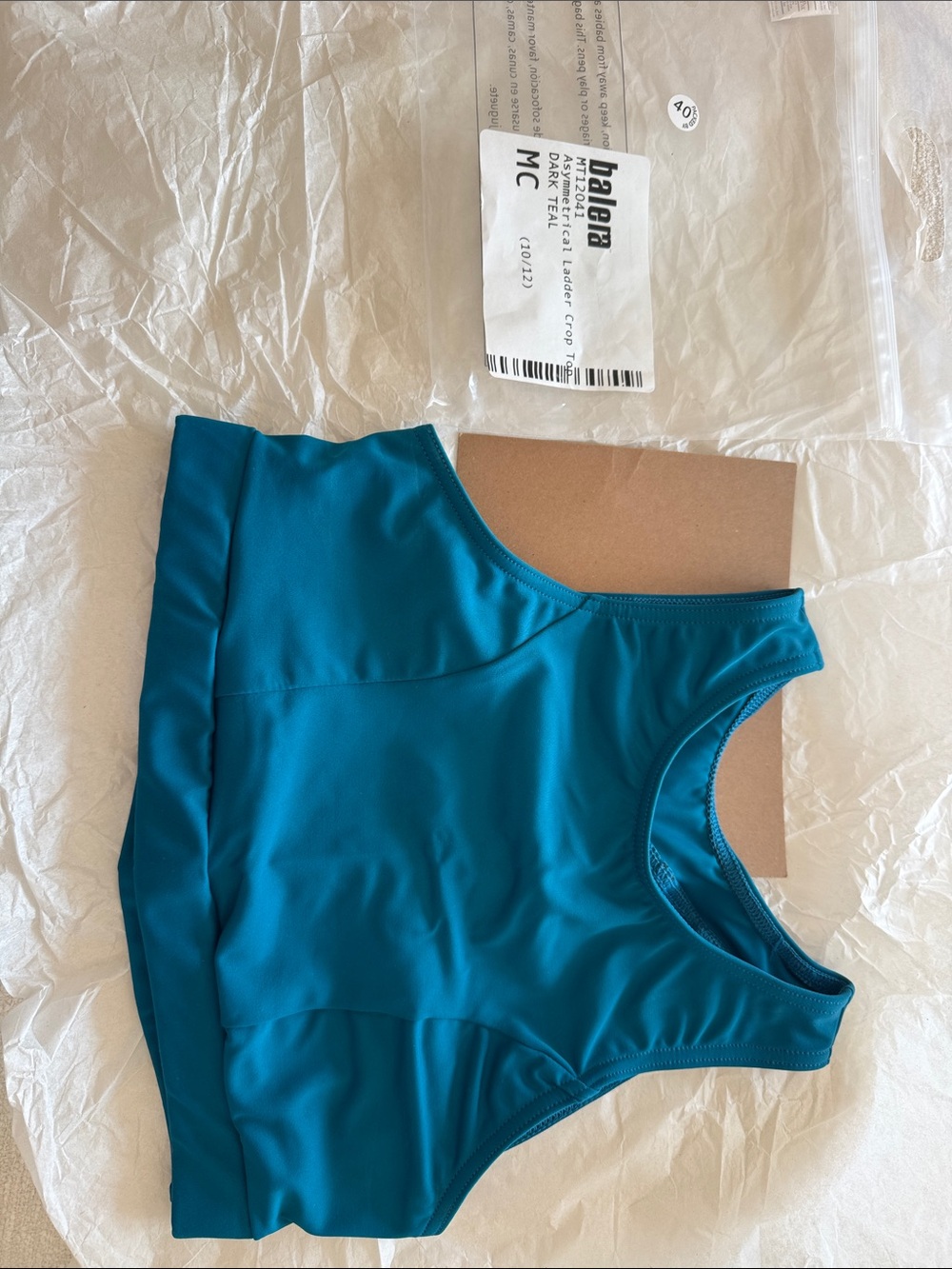 balera Teal Crop Sports Tank